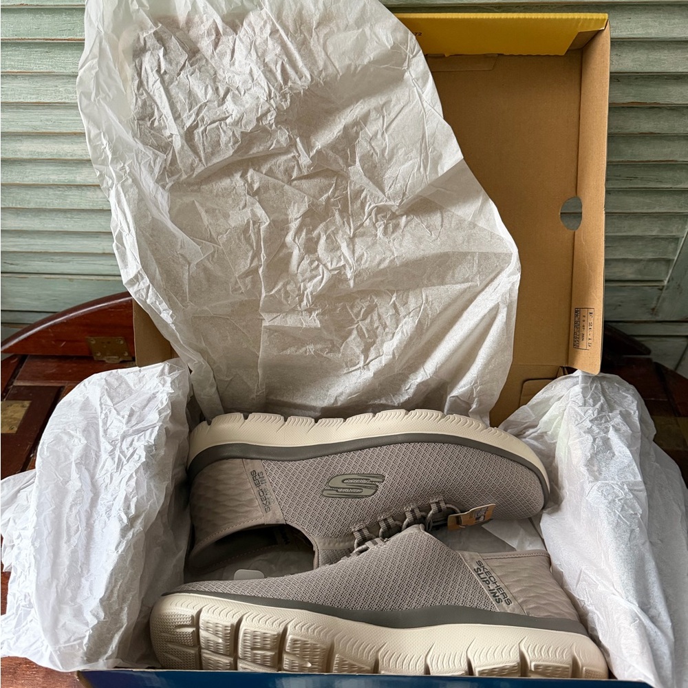 Skechers Slip-Ins Mesh Summits-High Range Sneakers in Taupe Mens8/Womwns10 - Picture 6 of 7
